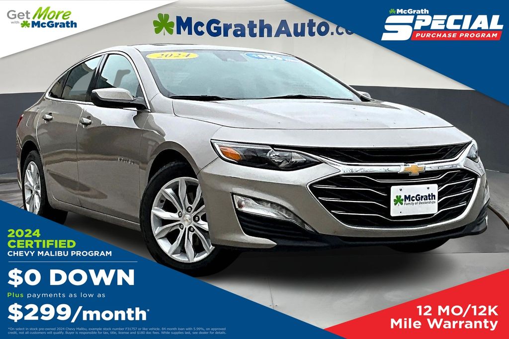 Mineral Gray Metallic 2024 Chevrolet Malibu LT with 1LT FWD Sedan Front-Wheel Drive Continuously Variable Transmission