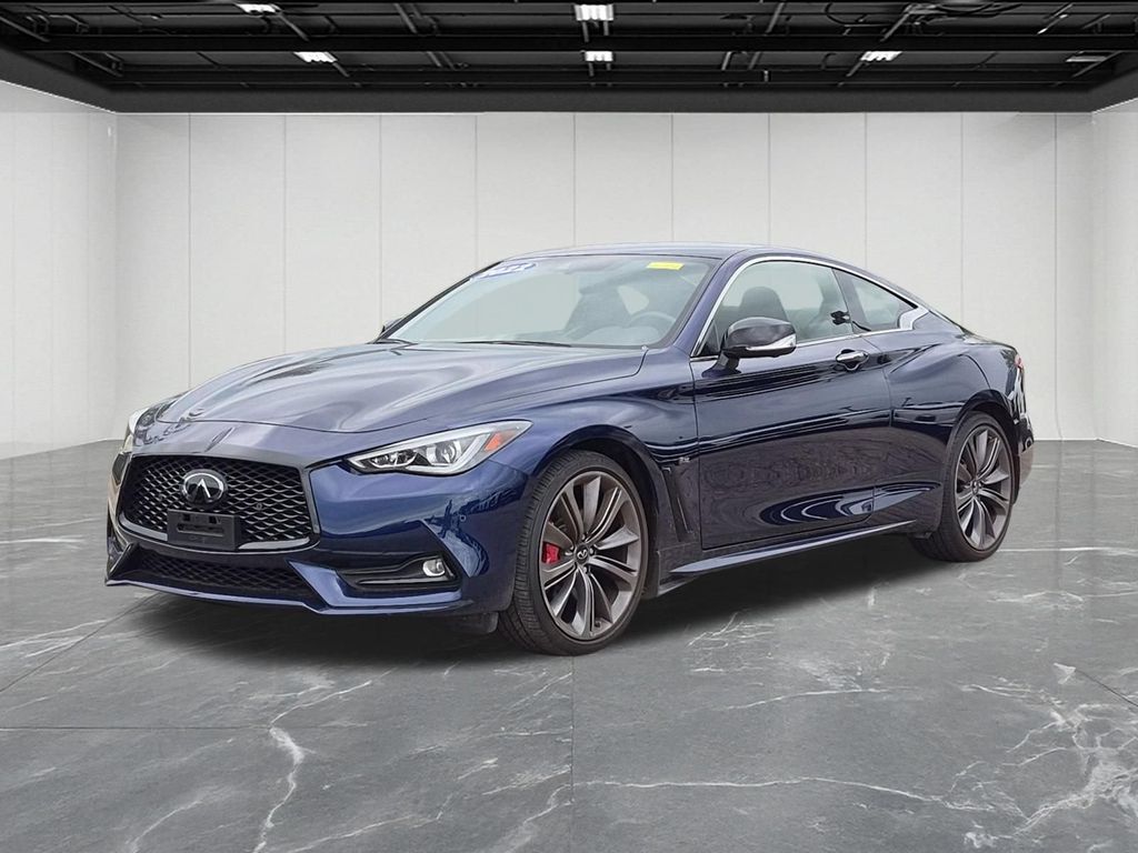 Blue 2022 INFINITI Q60 Coupe All-Wheel Drive 7-Speed Automatic