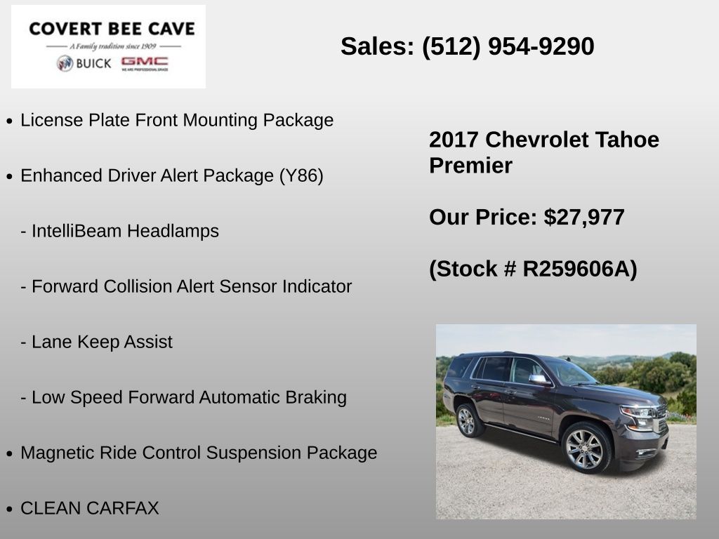 Used Car 2017 Chevrolet Tahoe  Premier For Sale Under $30,000 In Austin, Texas