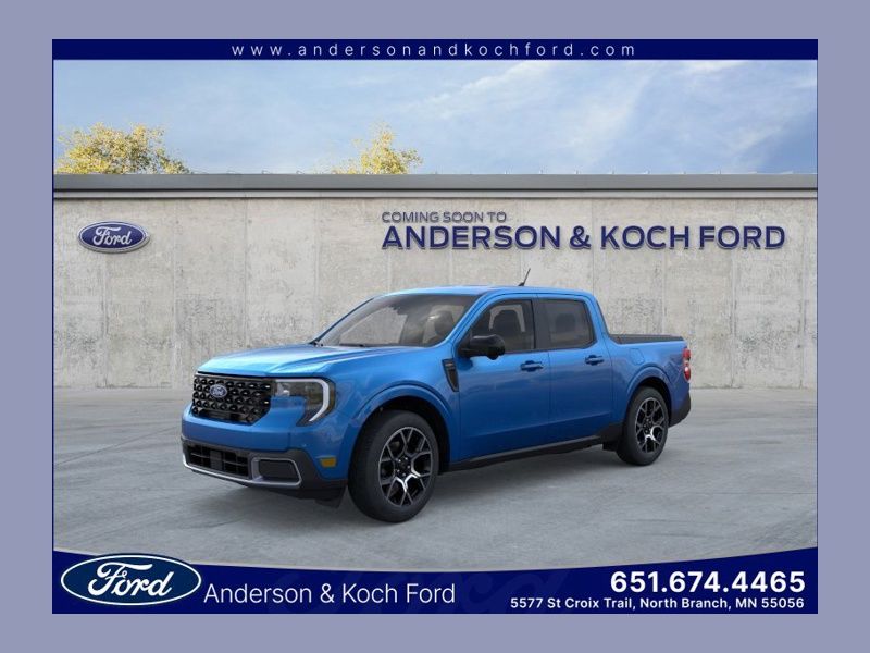 Blue 2026 Ford Maverick Lariat SuperCrew AWD Pickup Truck All-Wheel Drive Continuously Variable Transmission