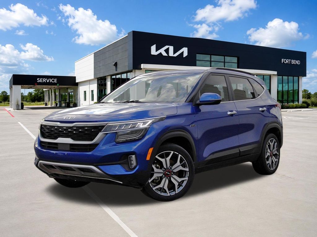 2022 Kia Seltos SX Blue at Joe Myers Mazda Kia