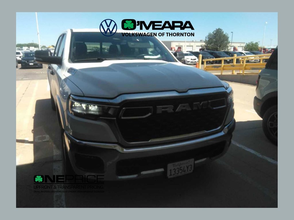 Bright White Clearcoat 2025 RAM 1500 Big Horn Crew Cab 4WD Pickup Truck Four-Wheel Drive 8-Speed Automatic