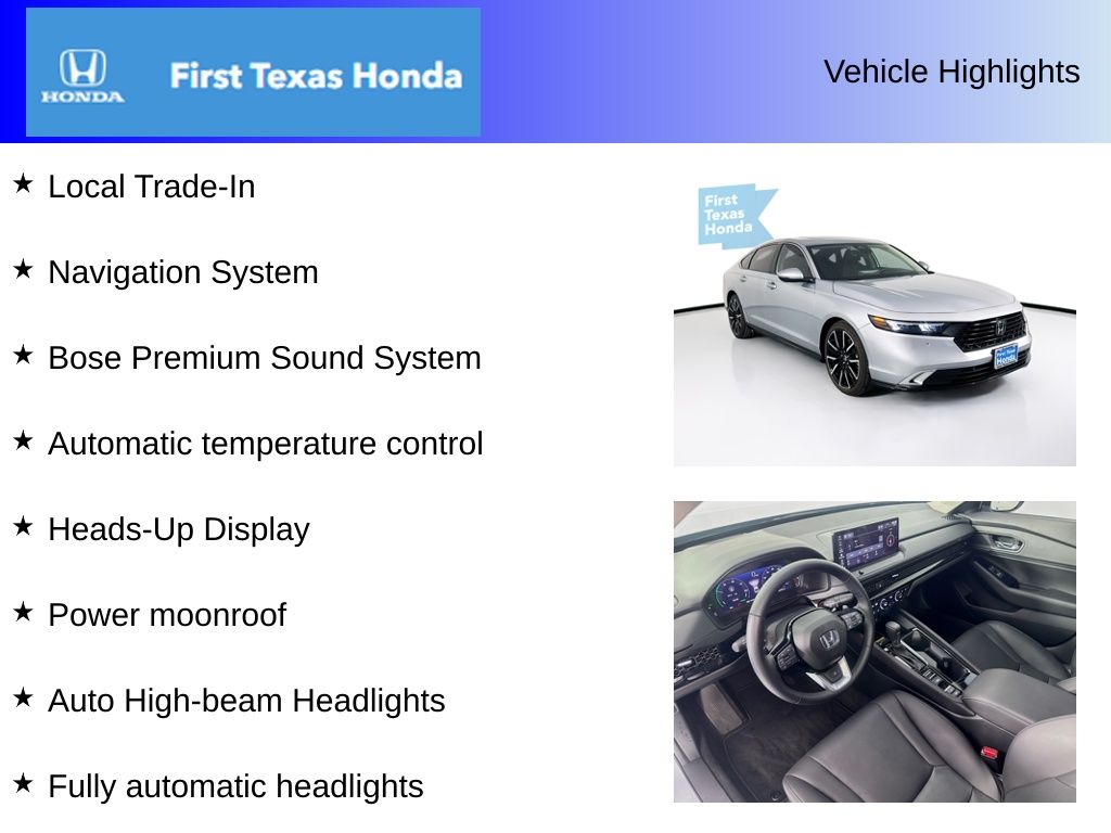 Used Car 2025 Honda Accord Hybrid  Touring For Sale Under $35,000 In Austin, Texas