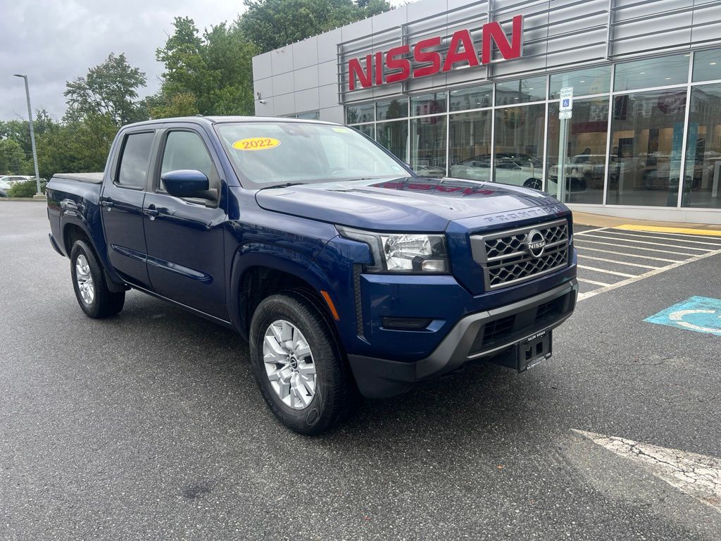 Deep Blue Pearl 2022 Nissan Frontier Pickup Truck Four-Wheel Drive 9-Speed Automatic
