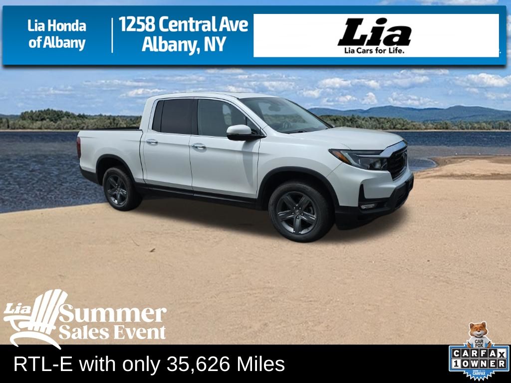 Platinum White Pearl 2023 Honda Ridgeline RTL-E AWD Pickup Truck All-Wheel Drive 9-Speed Automatic