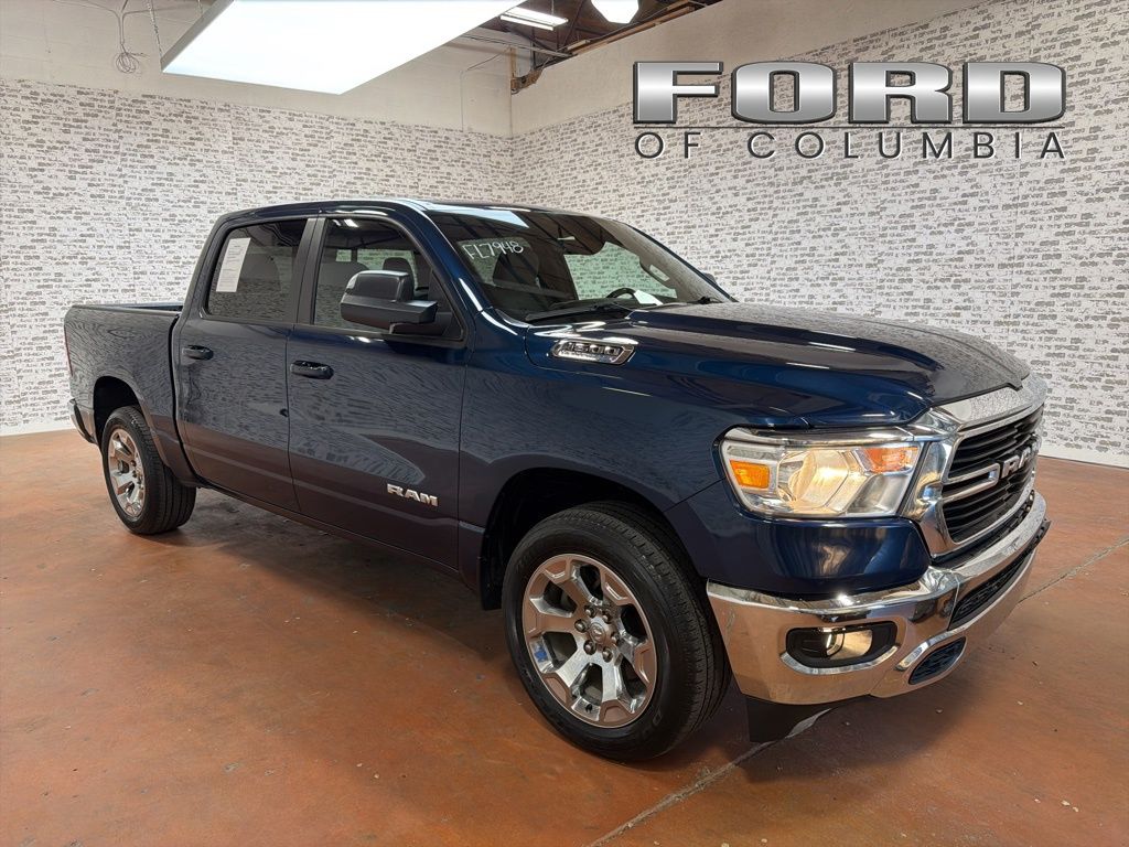 Patriot Blue Pearlcoat 2021 RAM 1500 Pickup Truck Four-Wheel Drive 8-Speed Automatic