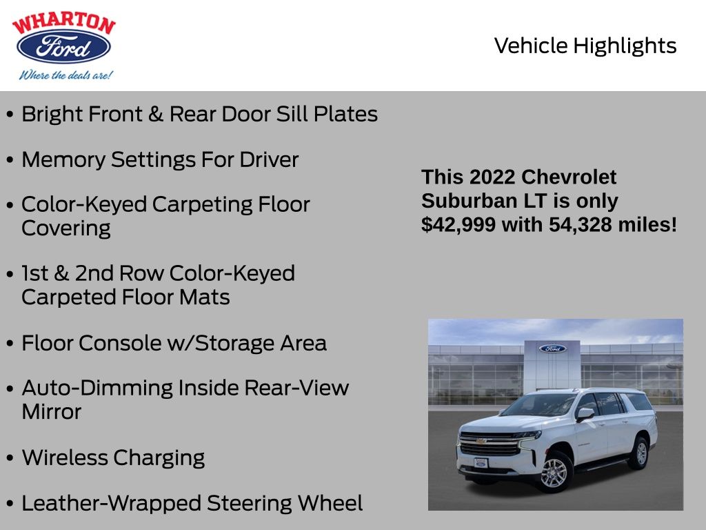 2022 Chevrolet Suburban LT White at Classic Chevrolet Galveston