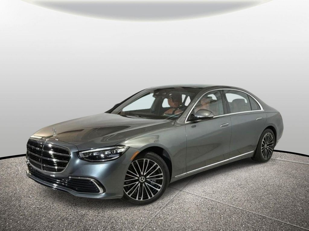 Gray (Selenite Grey Metallic) 2025 Mercedes-Benz S-Class Sedan All-Wheel Drive 9-Speed Automatic