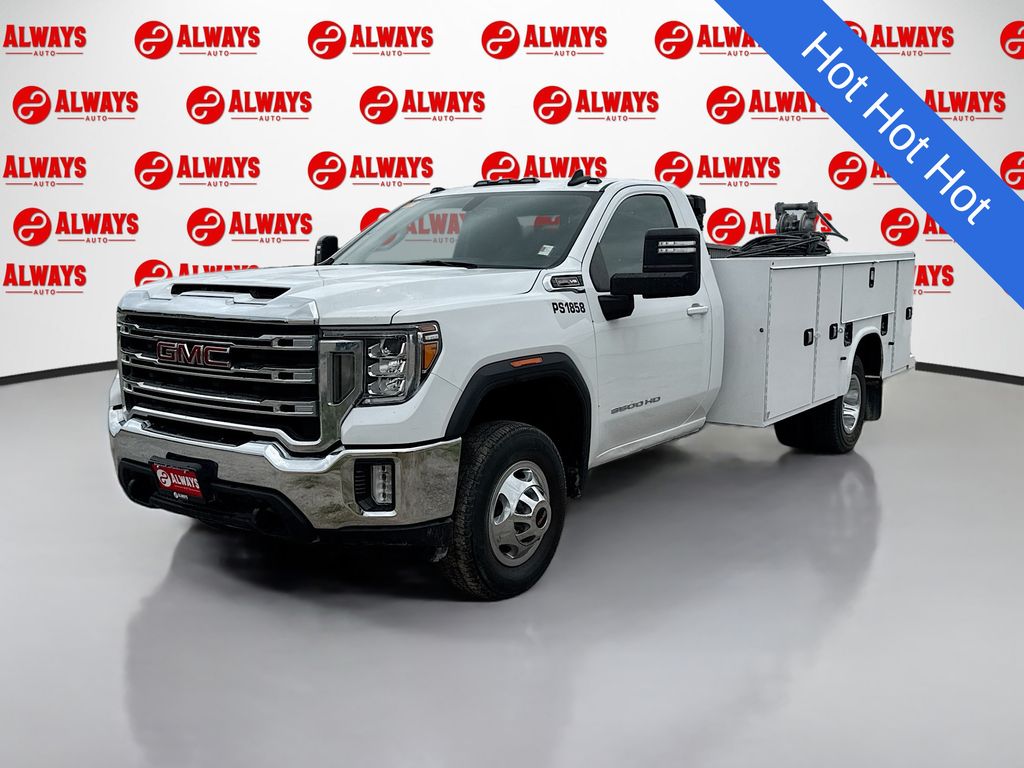 Summit White 2022 GMC Sierra 3500HD Pickup Truck Four-Wheel Drive 6-Speed Automatic