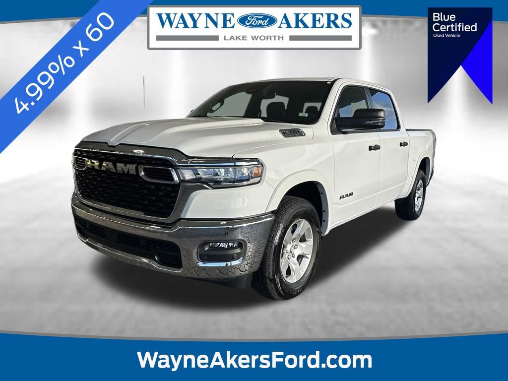 Bright White Clearcoat 2025 RAM 1500 Pickup Truck Four-Wheel Drive 8-Speed Automatic