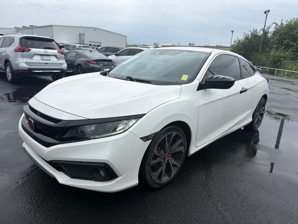 White 2019 Honda Civic Coupe Coupe Front-Wheel Drive Continuously Variable Transmission