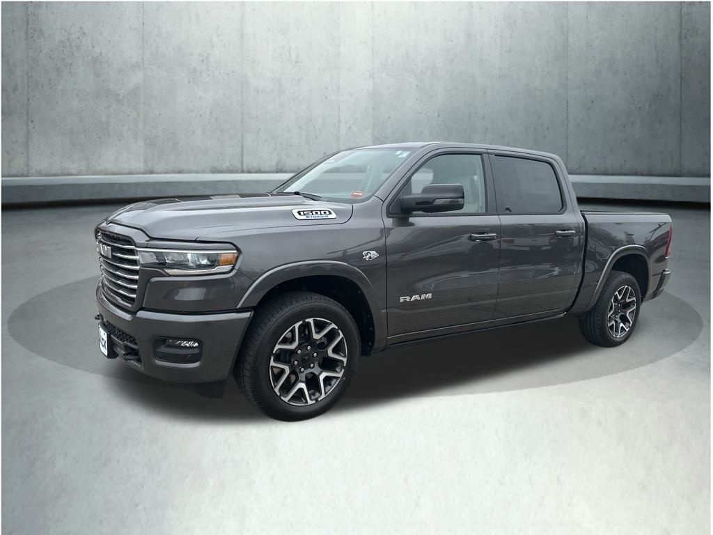 Gray (Granite Crystal Metallic Clearcoat) 2026 RAM 1500 Laramie Crew Cab 4WD Pickup Truck Four-Wheel Drive 8-Speed Automatic