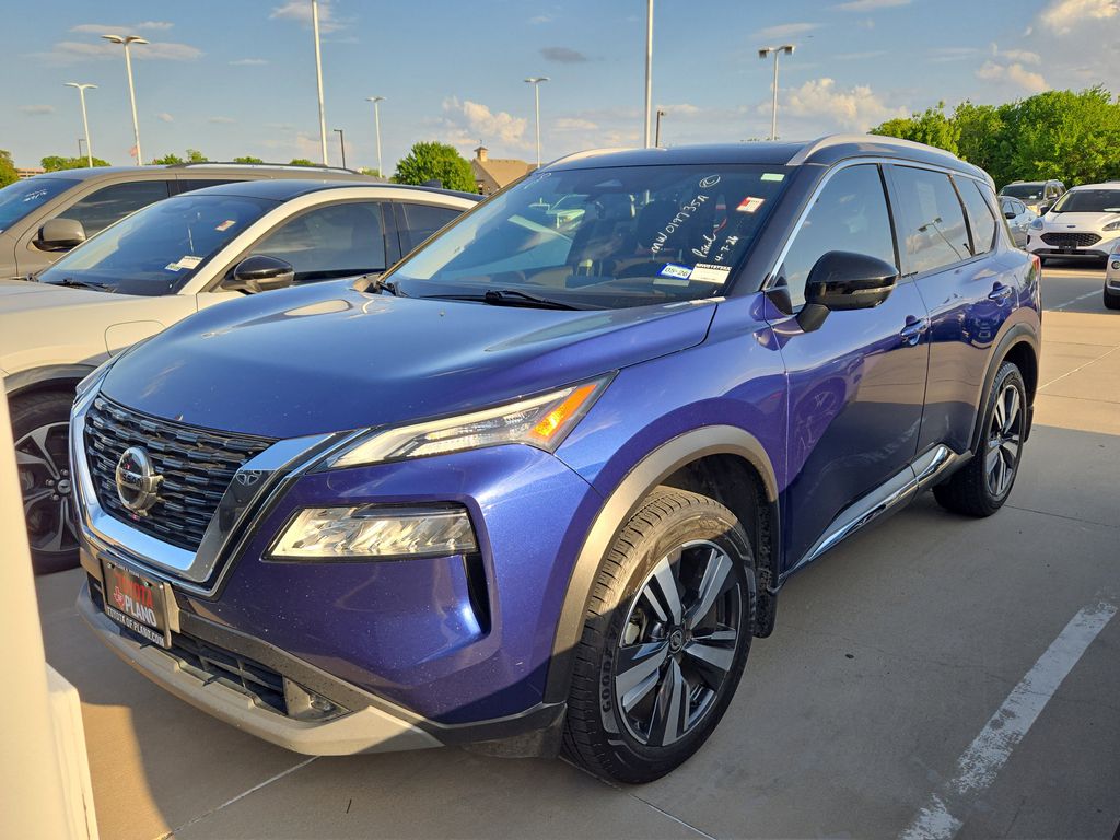 Caspian Blue Metallic/Super Black 2021 Nissan Rogue SL FWD SUV / Crossover Front-Wheel Drive Continuously Variable Transmission