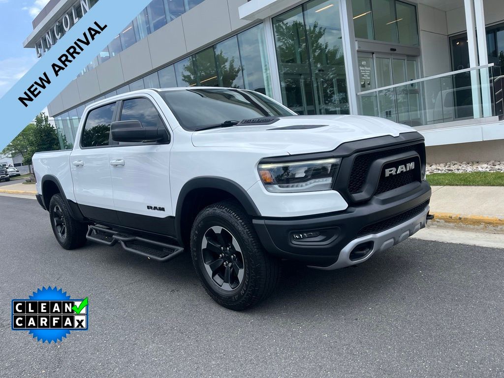 Bright White Clearcoat 2020 RAM 1500 Rebel Crew Cab 4WD Pickup Truck Four-Wheel Drive 8-Speed Automatic