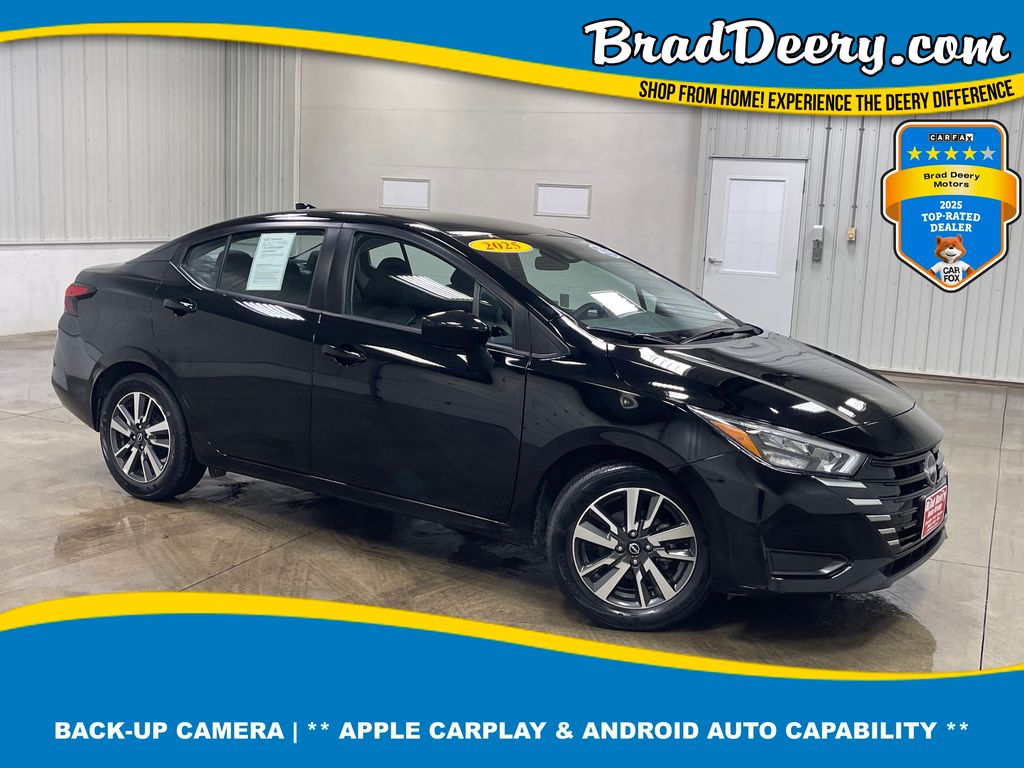 Super Black Metallic 2025 Nissan Versa SV FWD Sedan Front-Wheel Drive Continuously Variable Transmission