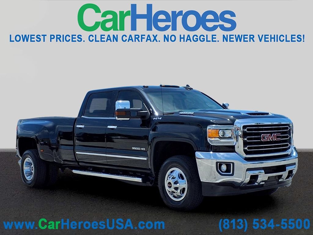 Onyx Black 2018 GMC Sierra 3500HD SLT Crew Cab 4WD Pickup Truck Four-Wheel Drive 6-Speed Automatic