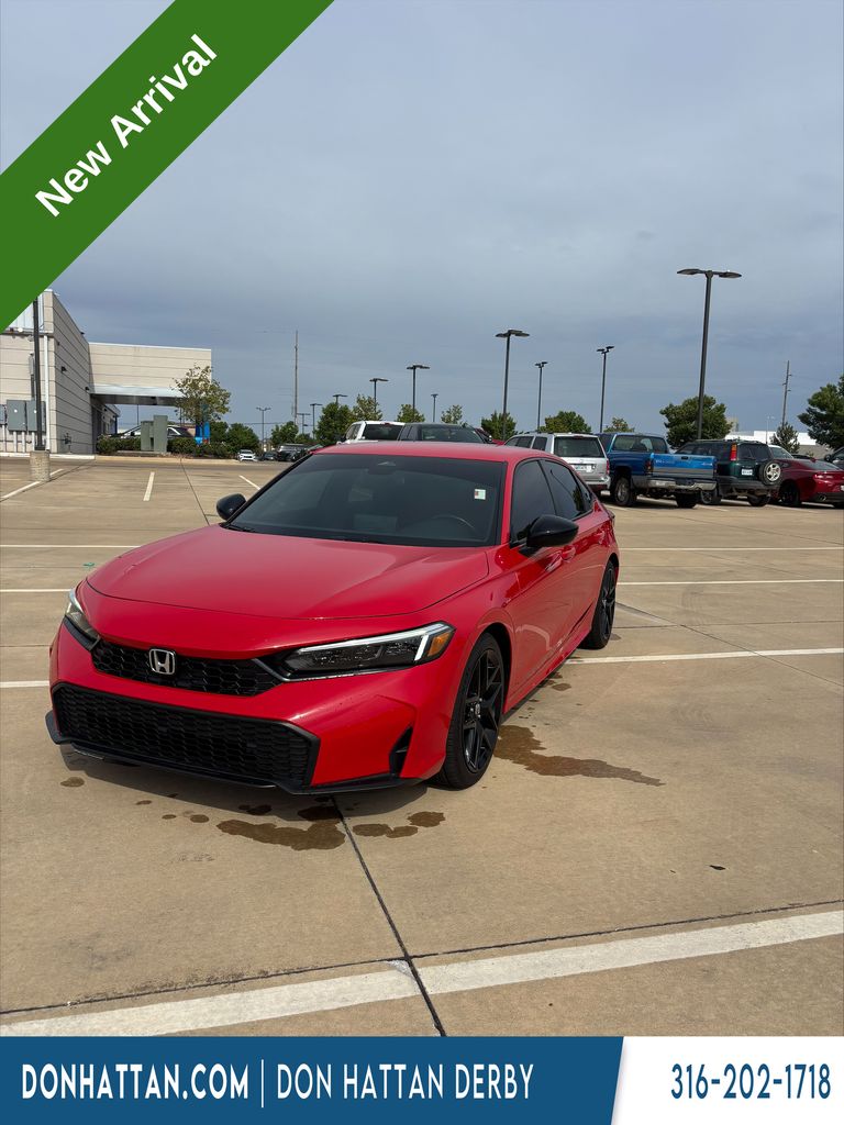 Red 2025 Honda Civic Sedan Front-Wheel Drive Continuously Variable Transmission