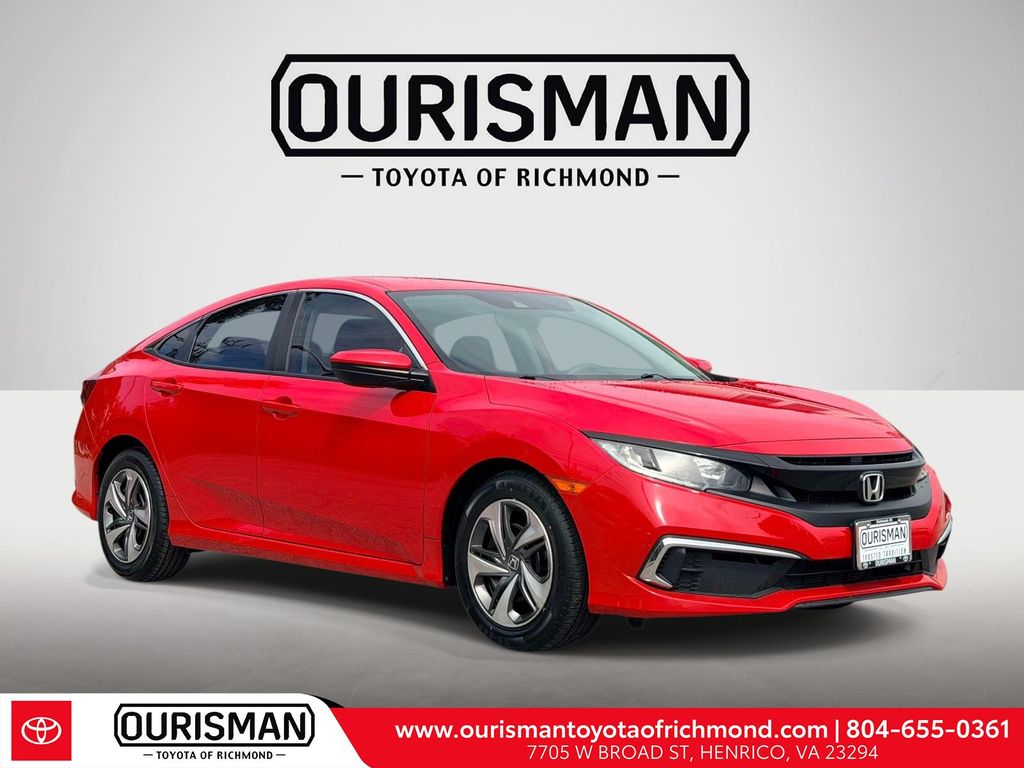 Rallye Red 2020 Honda Civic Sedan Front-Wheel Drive Continuously Variable Transmission