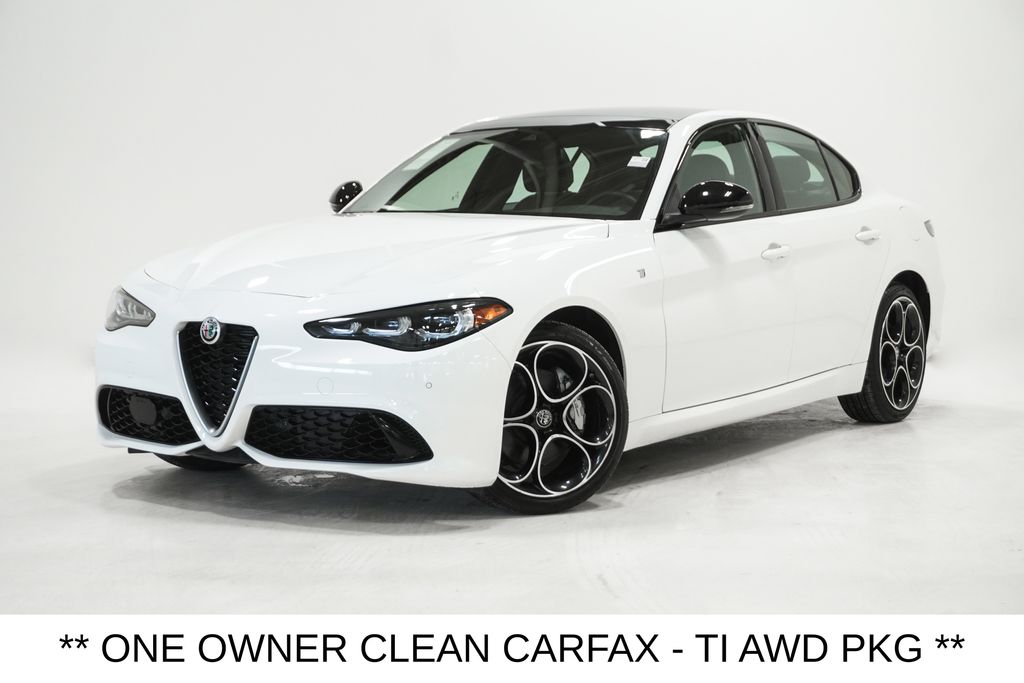 Milano White 2024 Alfa Romeo Giulia Ti AWD Sedan All-Wheel Drive 8-Speed Automatic