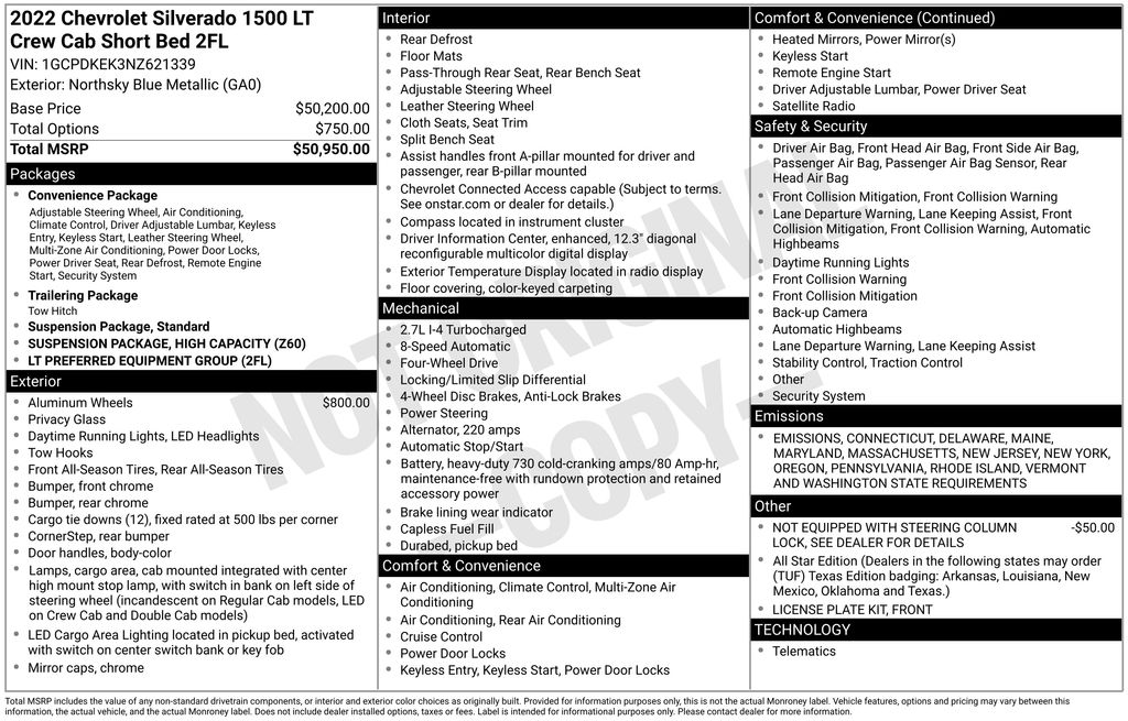 Used 2022 Blue Chevrolet LT image 16