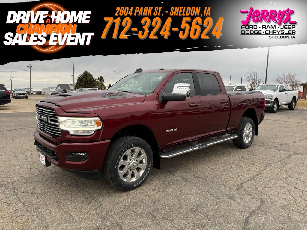 Delmonico Red Pearlcoat 2023 RAM 2500 Laramie Crew Cab 4WD Pickup Truck Four-Wheel Drive 8-Speed Automatic