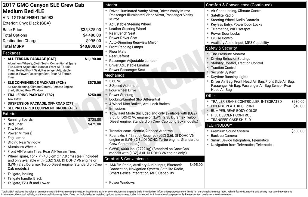 2017 GMC Canyon SLE