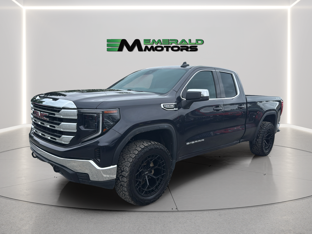Black 2023 GMC Sierra 1500 SLE Double Cab 4WD Pickup Truck Four-Wheel Drive Automatic
