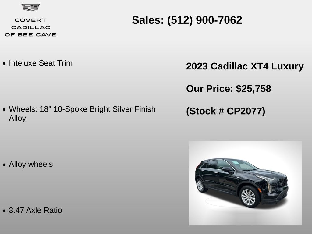 Used Car 2023 Cadillac Xt4  Luxury For Sale Under $30,000 In Austin, Texas