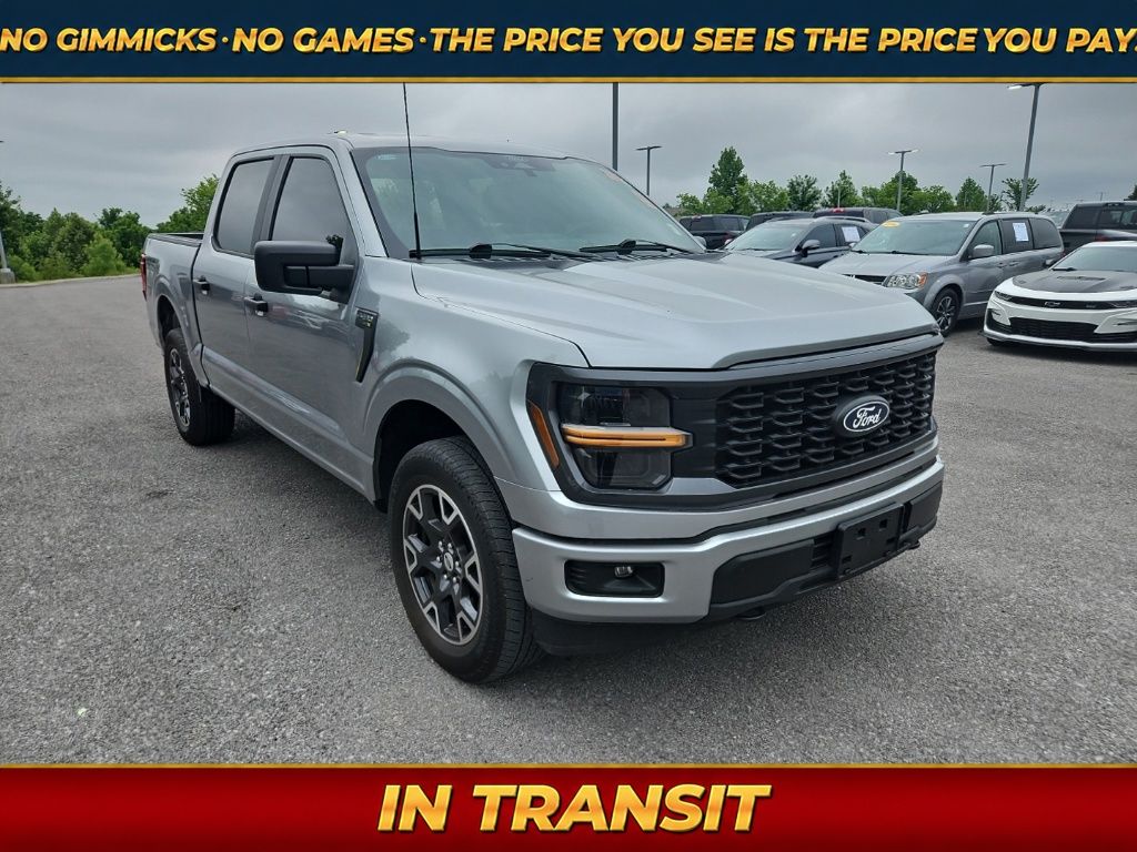 Silver Metallic 2024 Ford F-150 STX SuperCrew 4WD Pickup Truck Four-Wheel Drive Automatic