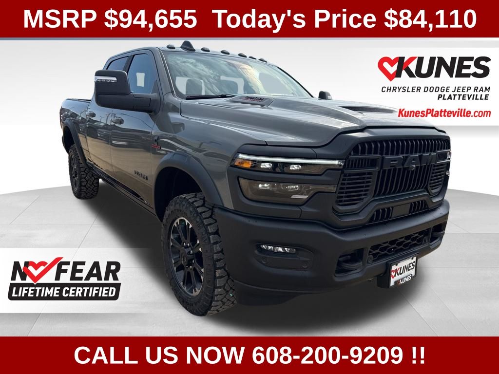 Ceramic Gray Clearcoat 2026 RAM 2500 Rebel Crew Cab 4WD Pickup Truck Four-Wheel Drive 8-Speed Automatic