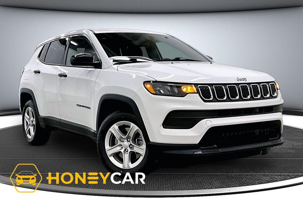 Bright White Clearcoat 2023 Jeep Compass Sport 4WD SUV / Crossover Four-Wheel Drive 8-Speed Automatic
