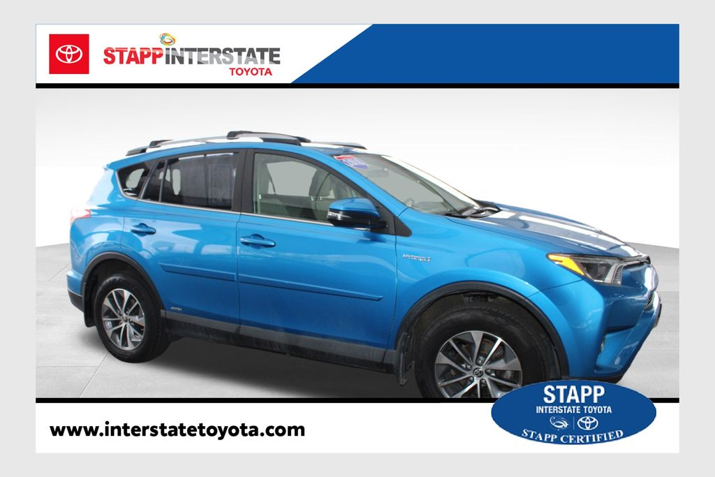 Electric Storm Blue 2018 Toyota RAV4 Hybrid XLE AWD SUV / Crossover All-Wheel Drive Continuously Variable Transmission
