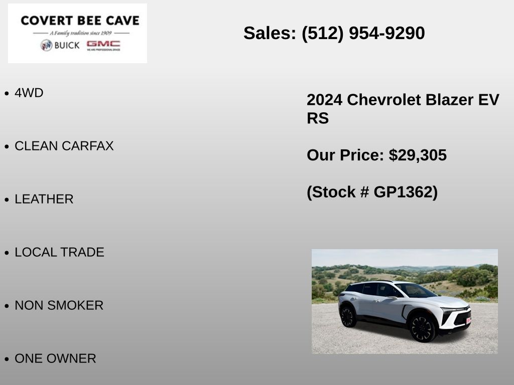 Used Car 2024 Chevrolet Blazer Ev  Rs For Sale Under $30,000 In Austin, Texas
