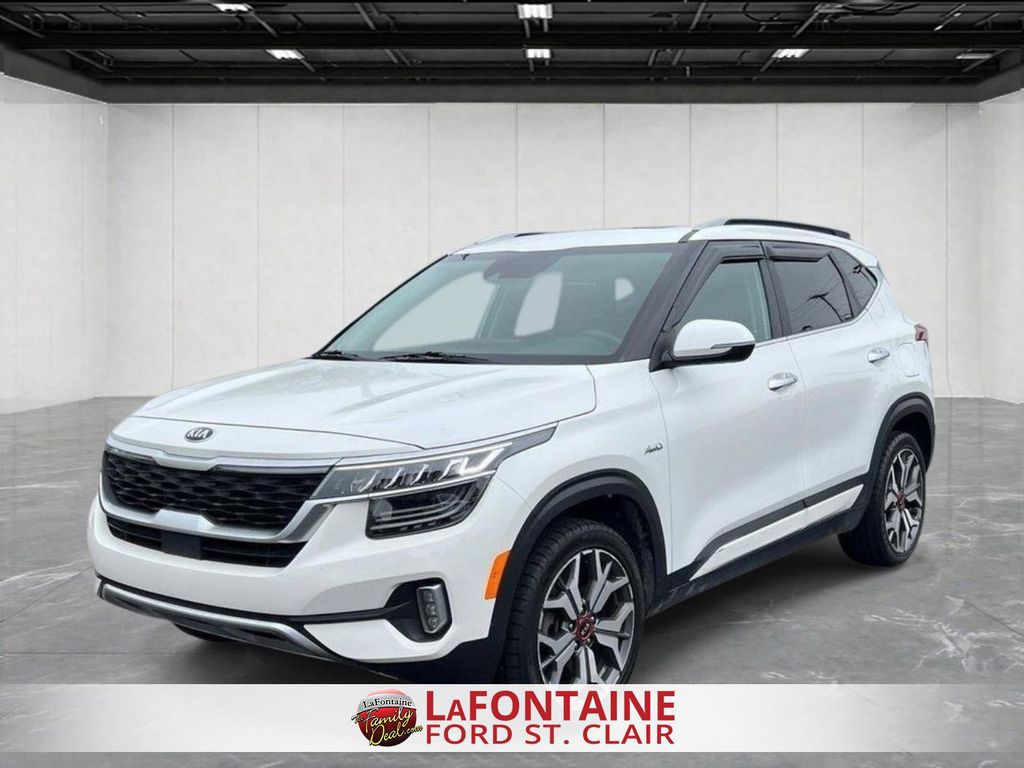Snow White Pearl 2021 Kia Seltos SUV / Crossover All-Wheel Drive 7-Speed Automatic
