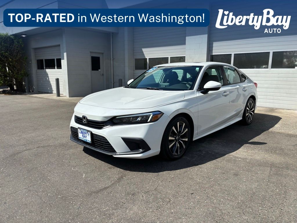 White 2023 Honda Civic Sedan Front-Wheel Drive Continuously Variable Transmission