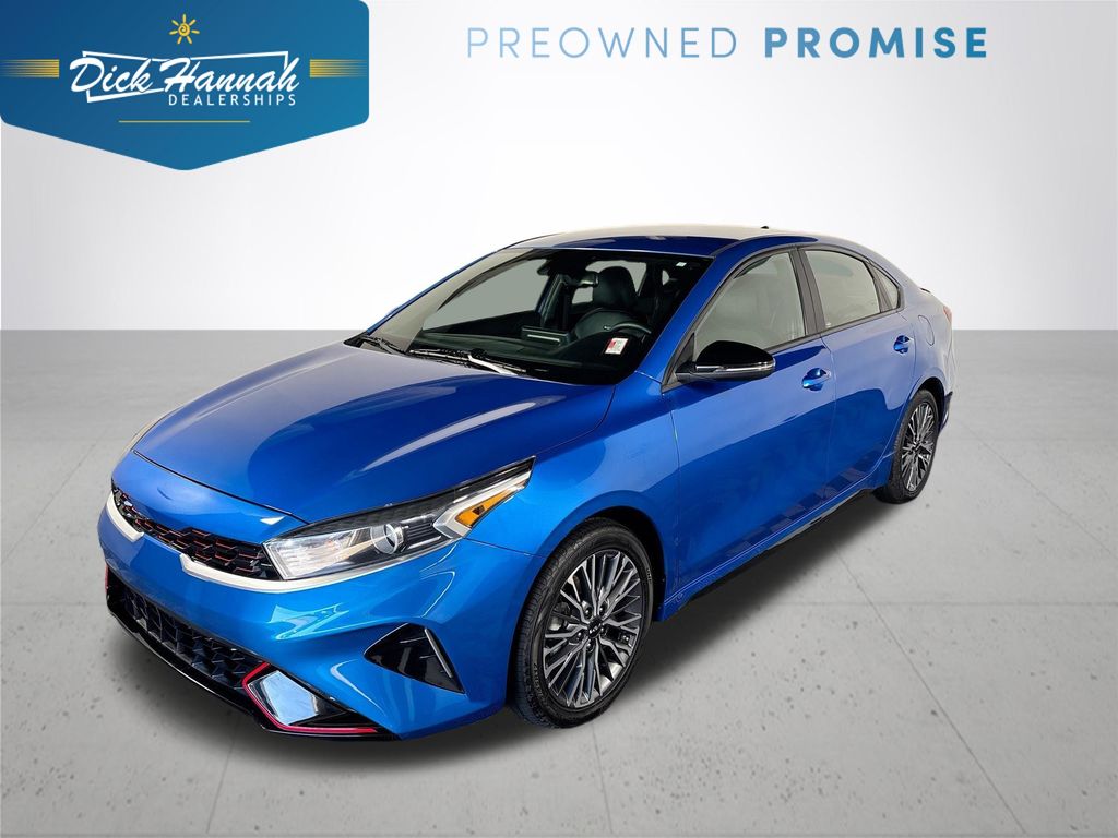 Sporty Blue 2023 Kia Forte Sedan Front-Wheel Drive Continuously Variable Transmission