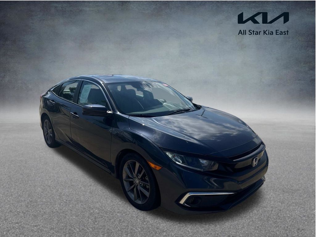Cosmic Blue Metallic 2019 Honda Civic EX FWD Sedan Front-Wheel Drive Continuously Variable Transmission