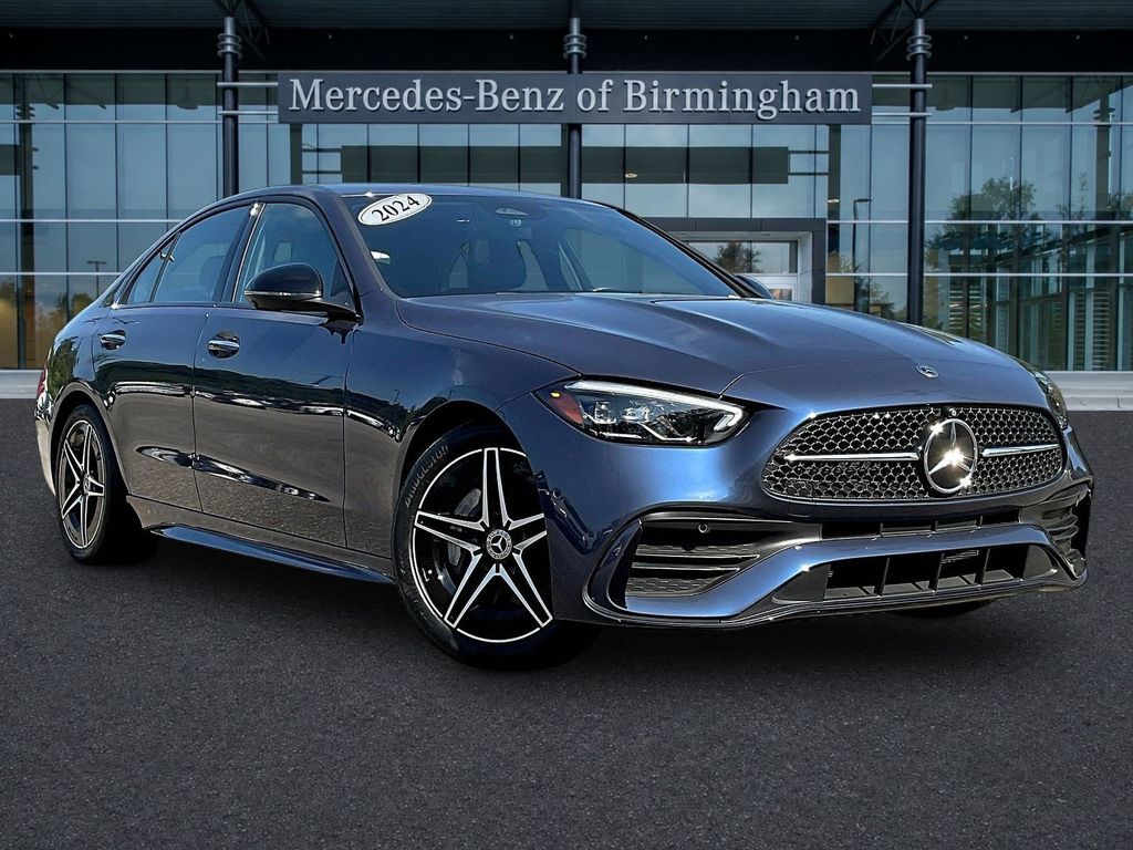 Twilight Blue Metallic 2024 Mercedes-Benz C-Class Sedan All-Wheel Drive 9-Speed Automatic