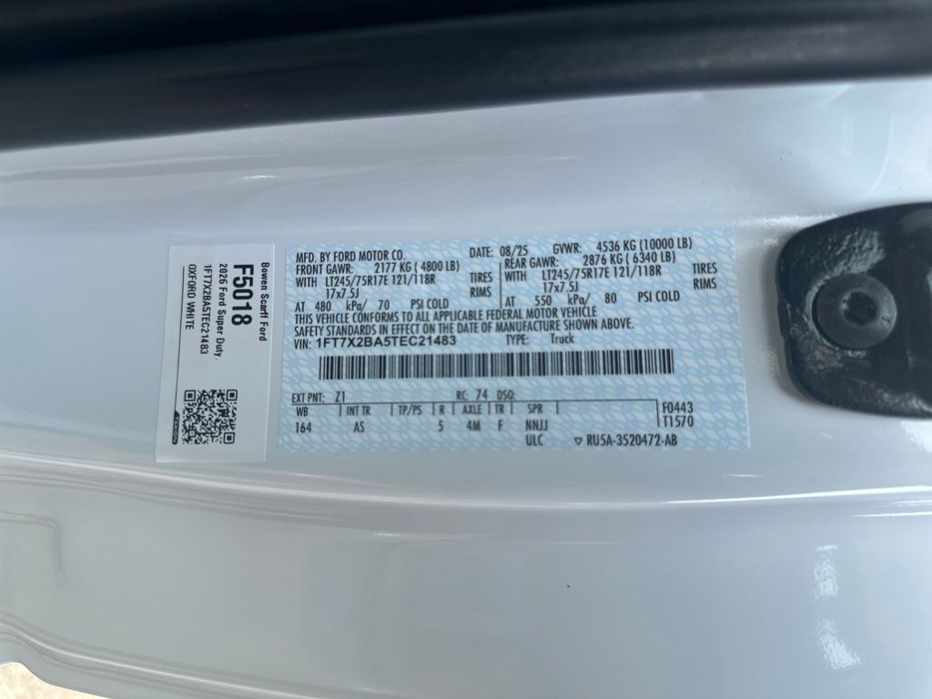 New 2026 Ford Super Duty F-250 SuperCab 8' Box XL