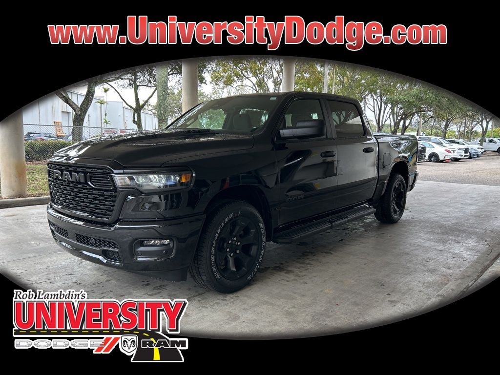 Diamond Black Crystal Pearlcoat 2025 RAM 1500 Tradesman Crew Cab 4WD Pickup Truck Four-Wheel Drive 8-Speed Automatic