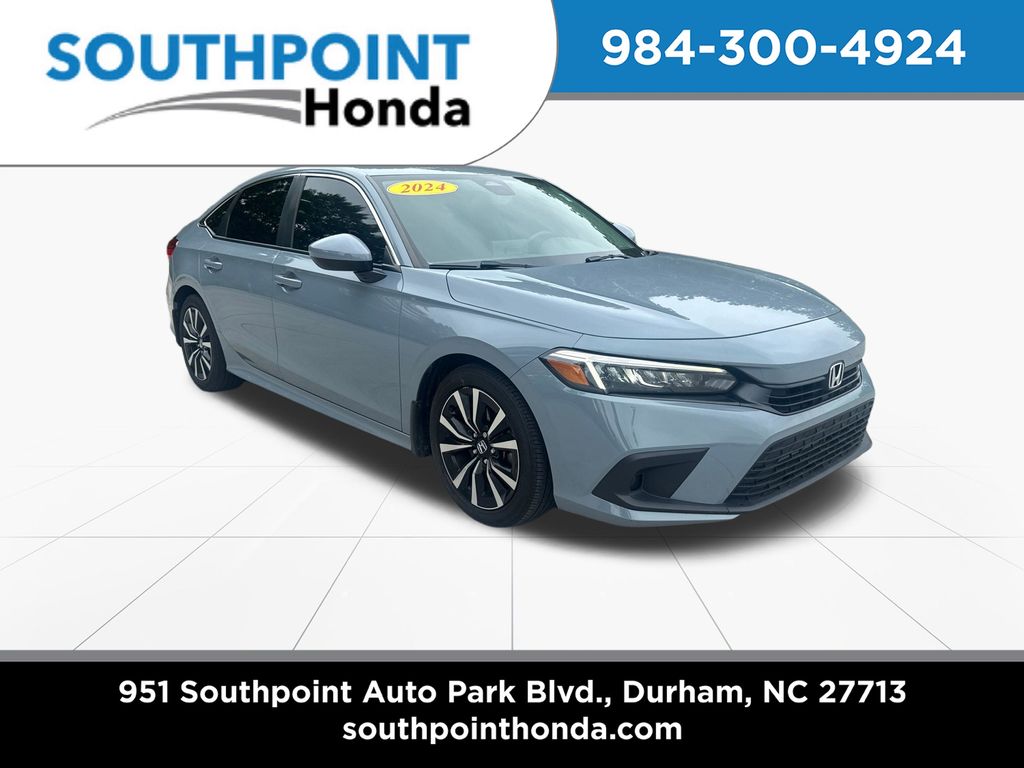 Sonic Gray Pearl 2024 Honda Civic Sedan Front-Wheel Drive Continuously Variable Transmission