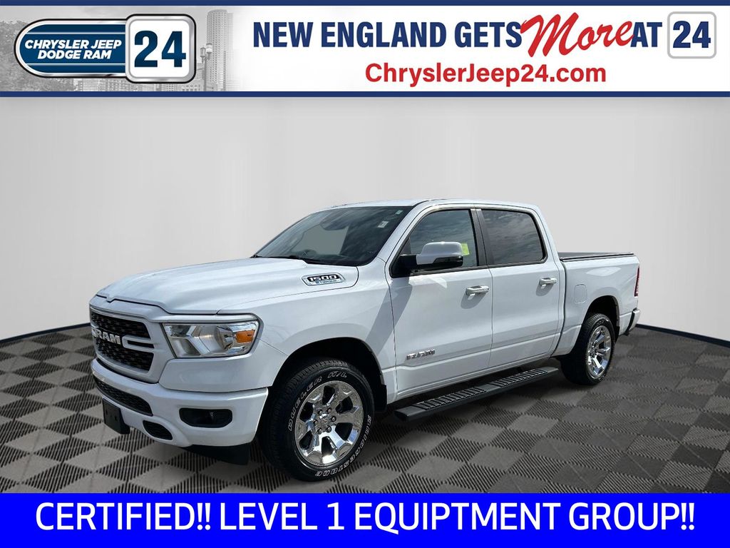 Bright White Clearcoat 2024 RAM 1500 Big Horn Crew Cab 4WD Pickup Truck Four-Wheel Drive 8-Speed Automatic