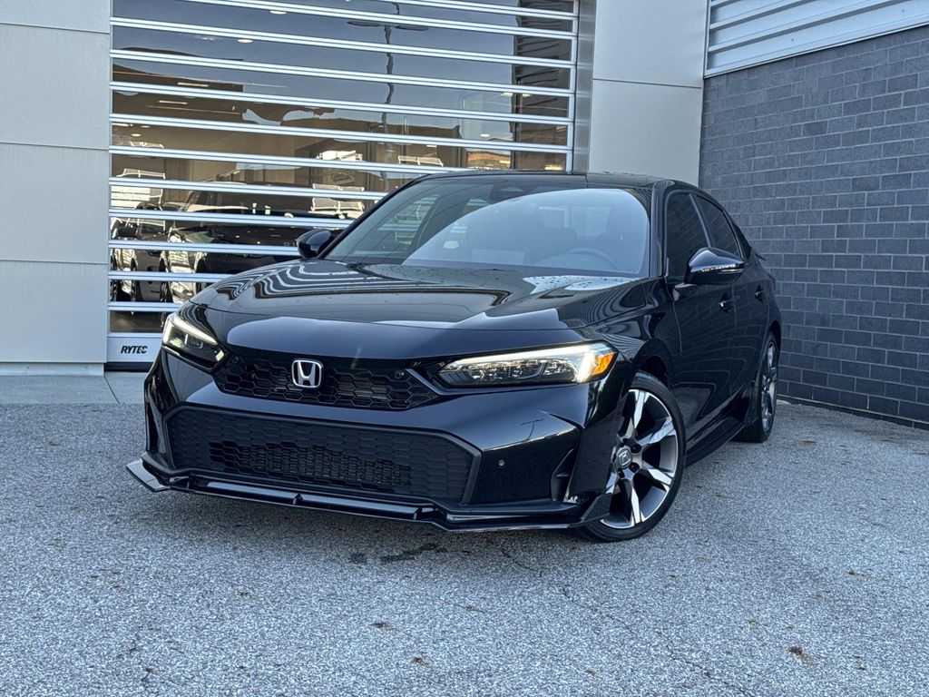 Platinum White Pearl 2025 Honda Civic Hybrid Sedan Front-Wheel Drive Continuously Variable Transmission