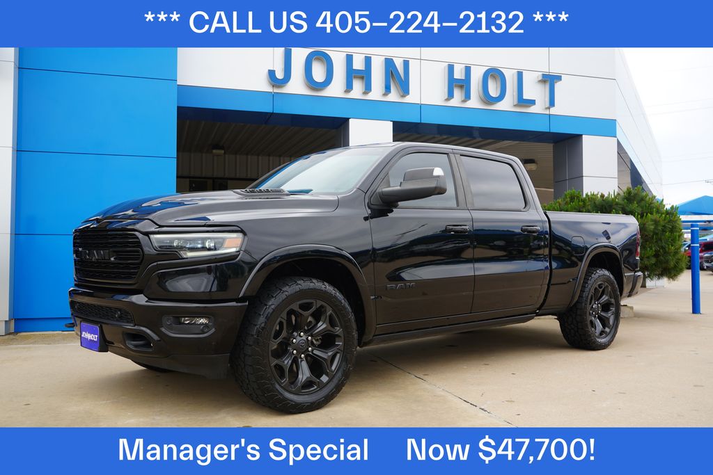 Diamond Black Crystal Pearlcoat 2023 RAM 1500 Limited Crew Cab 4WD Pickup Truck Four-Wheel Drive 8-Speed Automatic