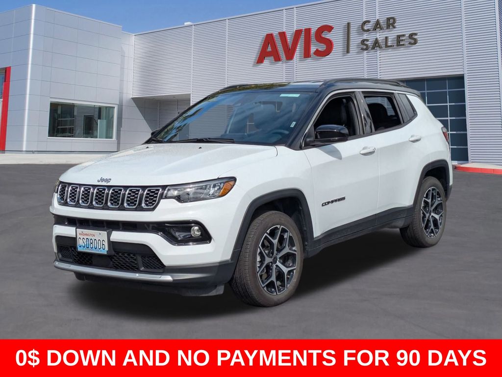 Bright White Clearcoat 2025 Jeep Compass Limited 4WD SUV / Crossover Four-Wheel Drive 8-Speed Automatic