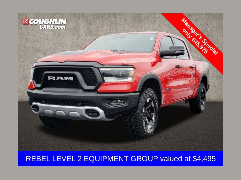 Flame Red Clearcoat 2024 RAM 1500 Rebel Crew Cab 4WD Pickup Truck Four-Wheel Drive 8-Speed Automatic