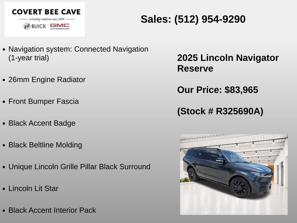 Used Car 2025 Lincoln Navigator  Reserve For Sale Under $90,000 In Austin, Texas