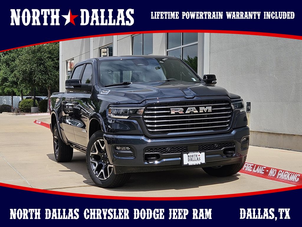 Forged Blue Metallic 2026 RAM 1500 Laramie Crew Cab 4WD Pickup Truck Four-Wheel Drive 8-Speed Automatic