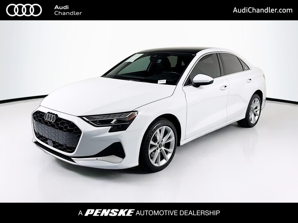 Glacier White 2025 Audi A3 Sedan All-Wheel Drive 7-Speed Automatic