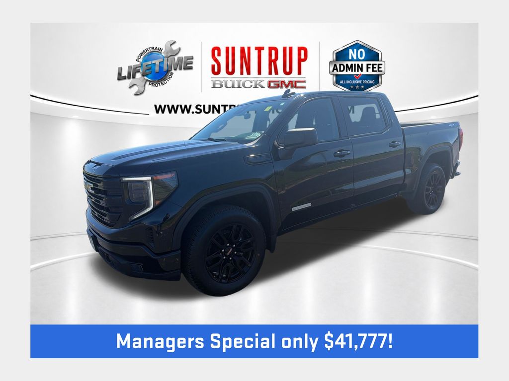 Onyx Black 2024 GMC Sierra 1500 Elevation Crew Cab 4WD Pickup Truck Four-Wheel Drive 8-Speed Automatic